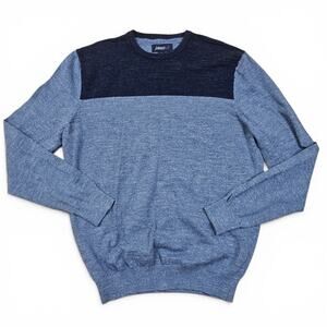 JOHNNIE-O Crew Neck Sweater Men's M Blue Colorblock Coastal Preppy Golf Resort